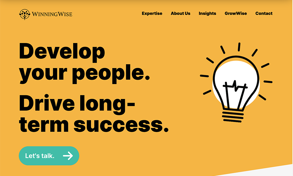 WinningWise home page design